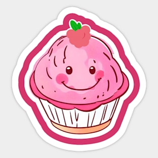 Raspberry Sorbet ice cream | Cartoon Happy Character Sticker
